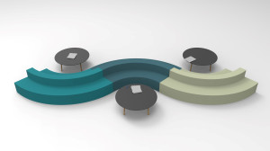 Модульная скамья из пены QM со спинкой