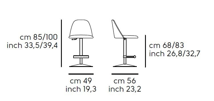 Регулируемая высота кожаный поворотный стул Midj ARCH-00020574 - Вид №3