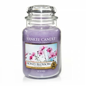 Свеча большая в стеклянной банке Медовый цветок Honey blossom 623 гр / 110-150 часов YANKEE CANDLE  267842 Фиолетовый