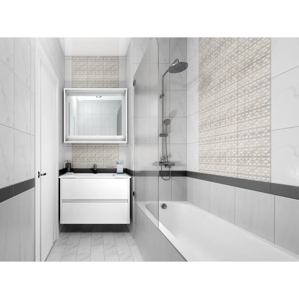 Плитка настенная Marble 25х35 см 1.4 м² цвет белый BELANI STLM-2047859 - Вид №8