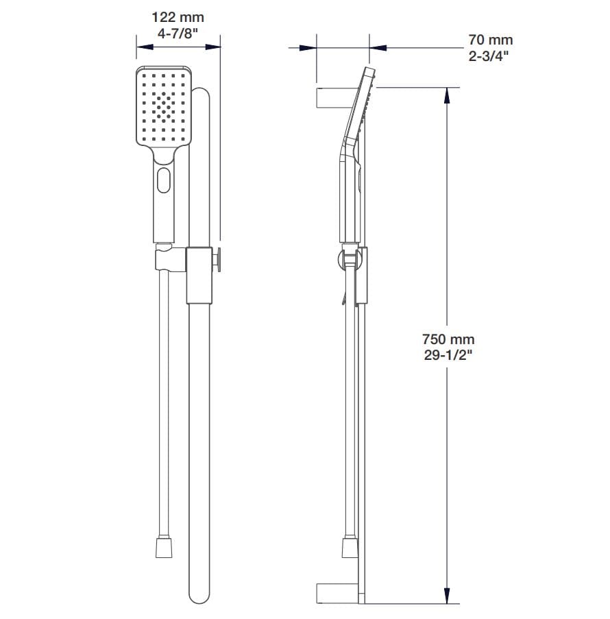 Настенная душевая колонна с ручным душем BARIL DGL-3080-83 ARCH-00151593 - Вид №3