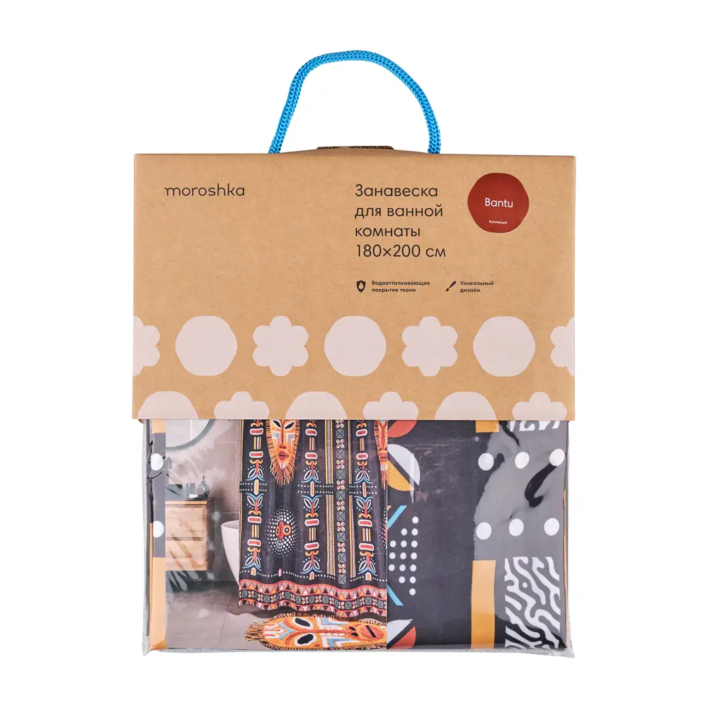 Штора для ванной Moroshka Bantu 180x200 см полиэстер цвет черный STLM-2124254 - Вид №3