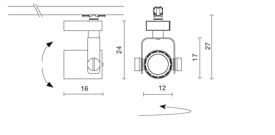 Регулируемый светодиодный прожектор для электрифицированного трека Martinelli Luce R11 ARCH-00058783 - Вид №6