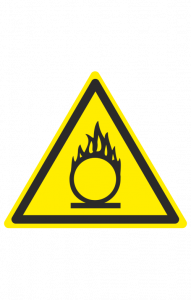 68411 Знак "Пожароопасно. Окислитель"  Предупреждающие знаки размер 100 х 100 мм