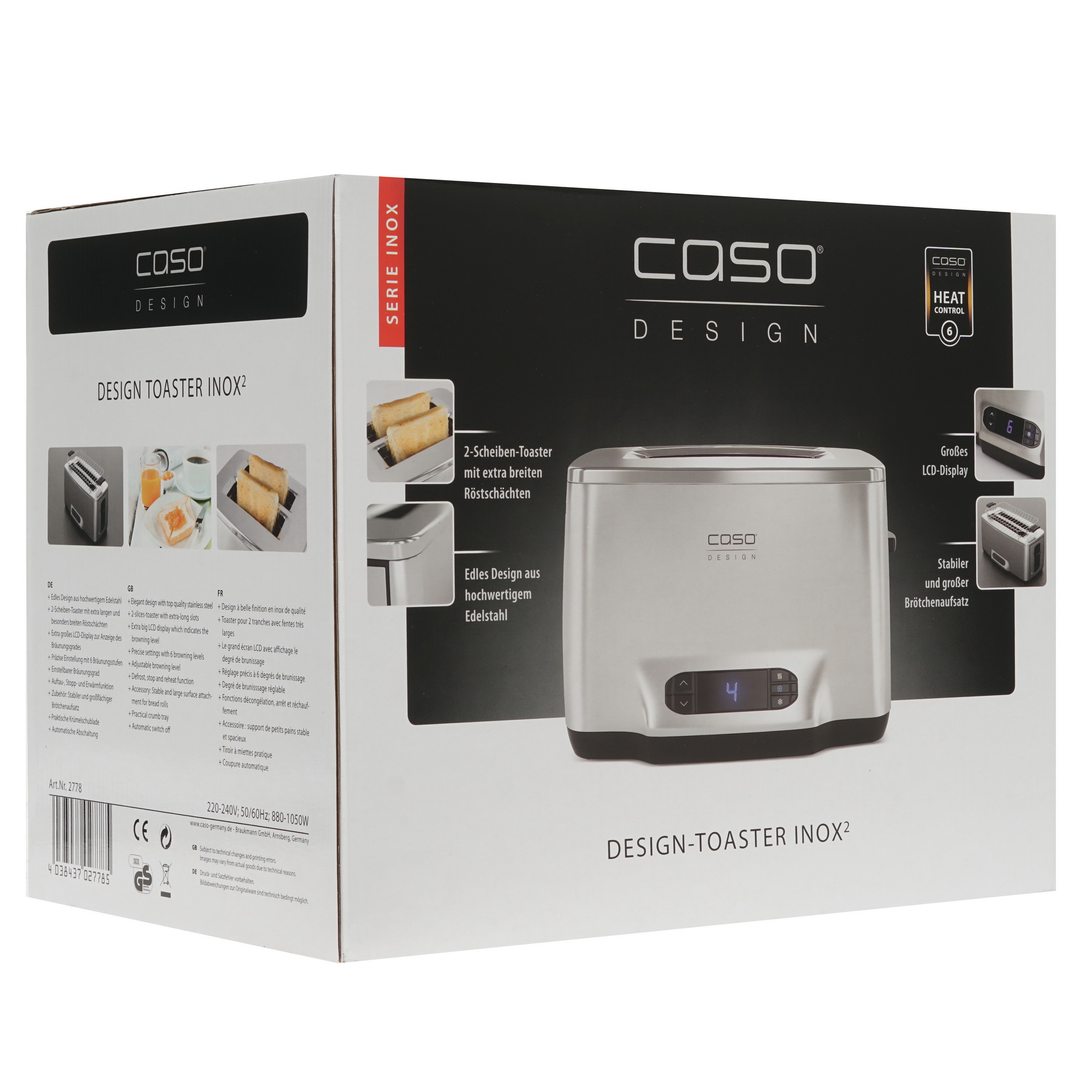 8117469 Тостер CASO Inox 2 серебристый STDN-0063593 - Вид №6