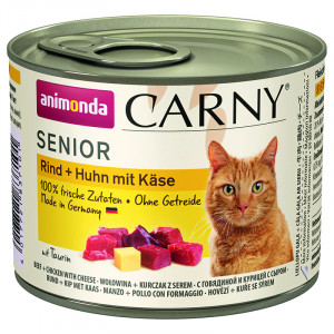 ПР0004578 Корм для кошек Carny Senior для стареющих кошек курица, сыр конс. 200г Animonda