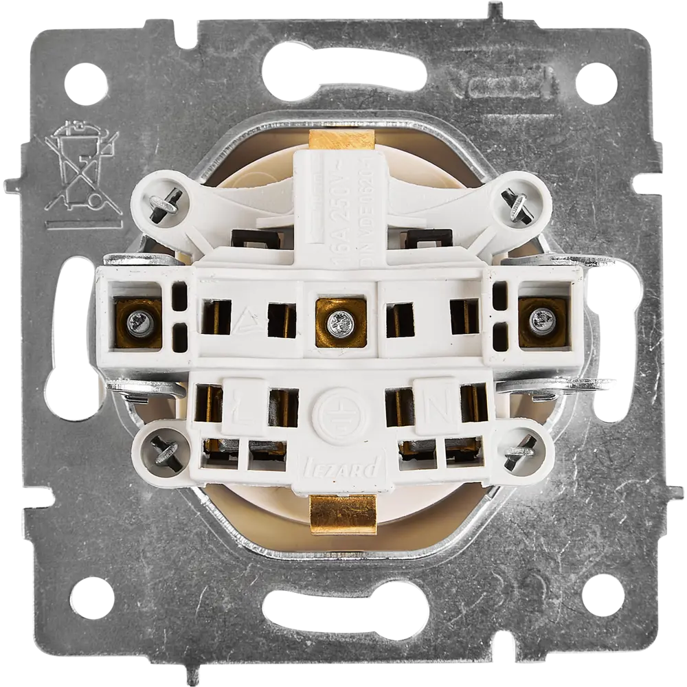 Розетка Lezard Karina с заземлением цвет кремовый STLM-2039675 - Вид №4