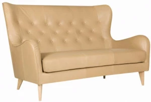 Sits Стеганый 2-местный кожаный диван с высокой спинкой Pola