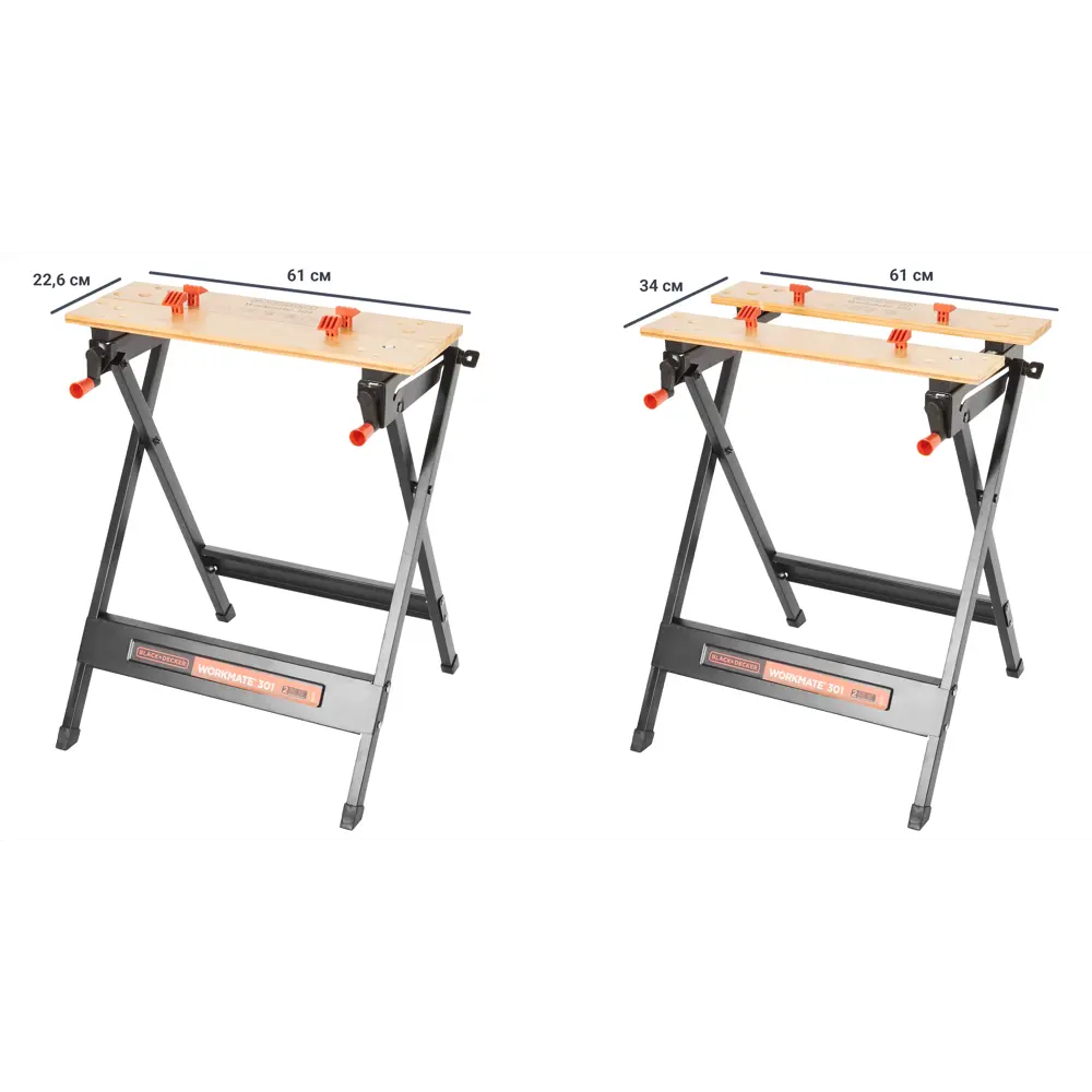 Верстак складной Black&Decker WM301, нагрузка 160 кг BLACK + DECKER STLM-2157667 - Вид №1