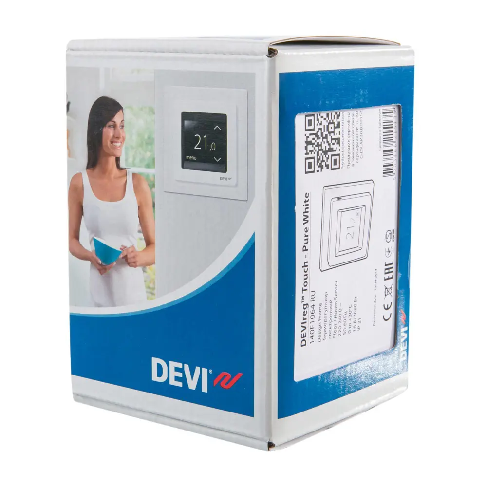 Терморегулятор для теплого пола Devireg Touch электронный программируемый цвет белый STLM-2115557 - Вид №2