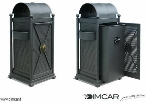 DIMCAR Урна для мусора уличная металлическая с крышкой и пепельницей City 200