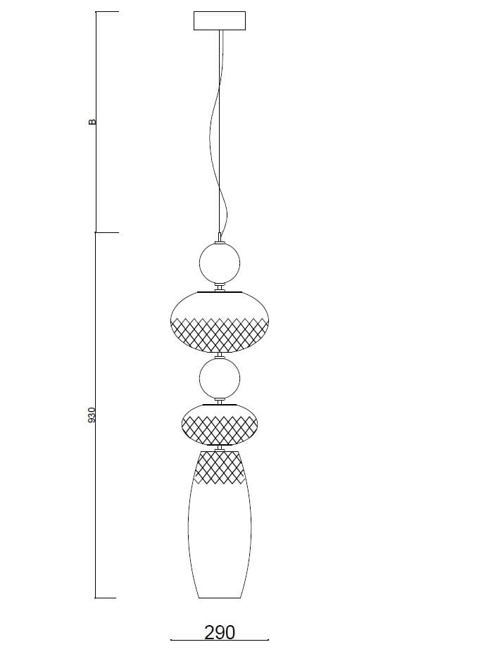 Светодиодный подвесной светильник из боросиликатного стекла Euroluce Lampadari Harmony ARCH-00021335 - Вид №2