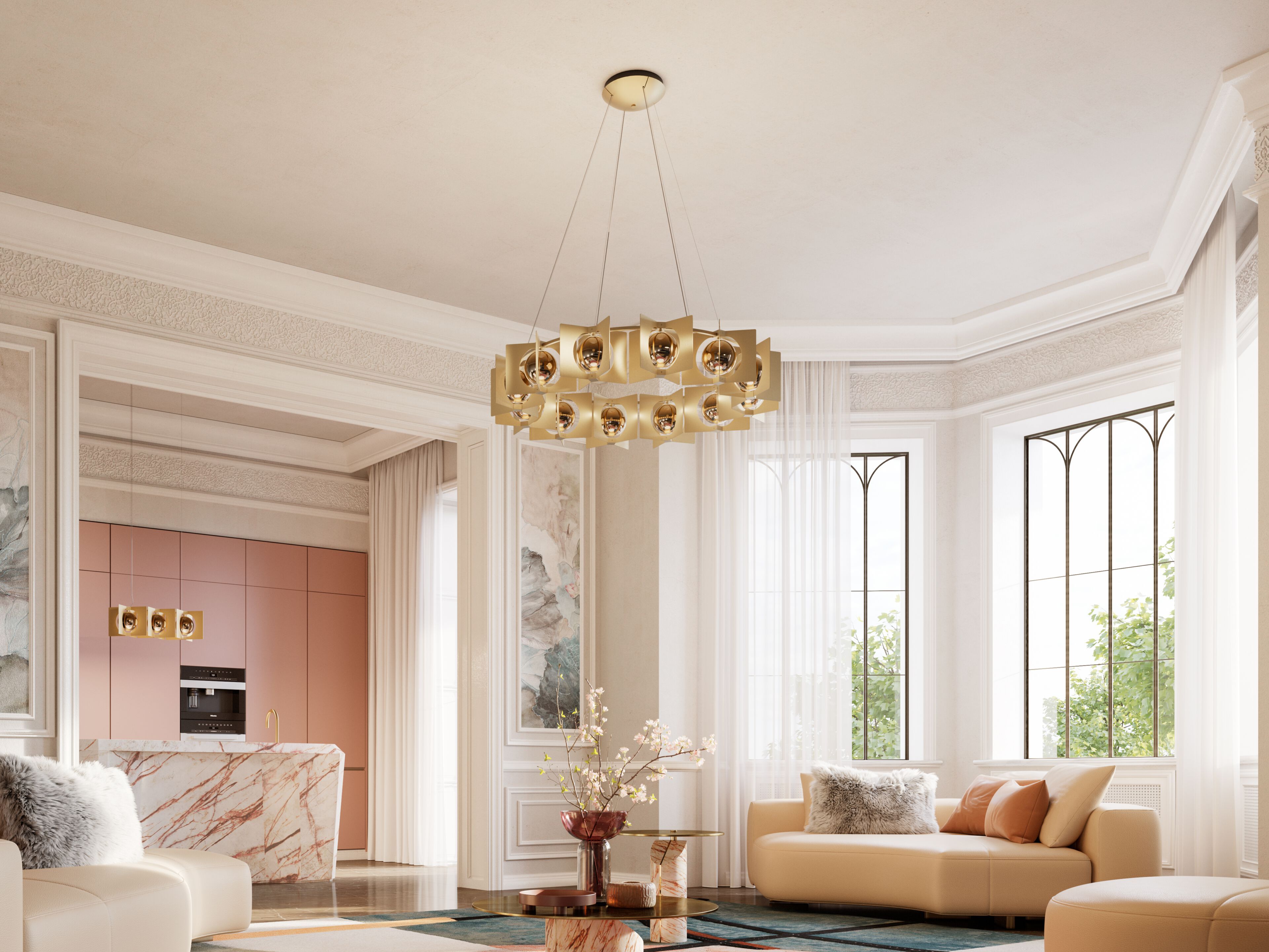 Металлический подвесной светильник Masiero GIROUETTE ARCH-00124463