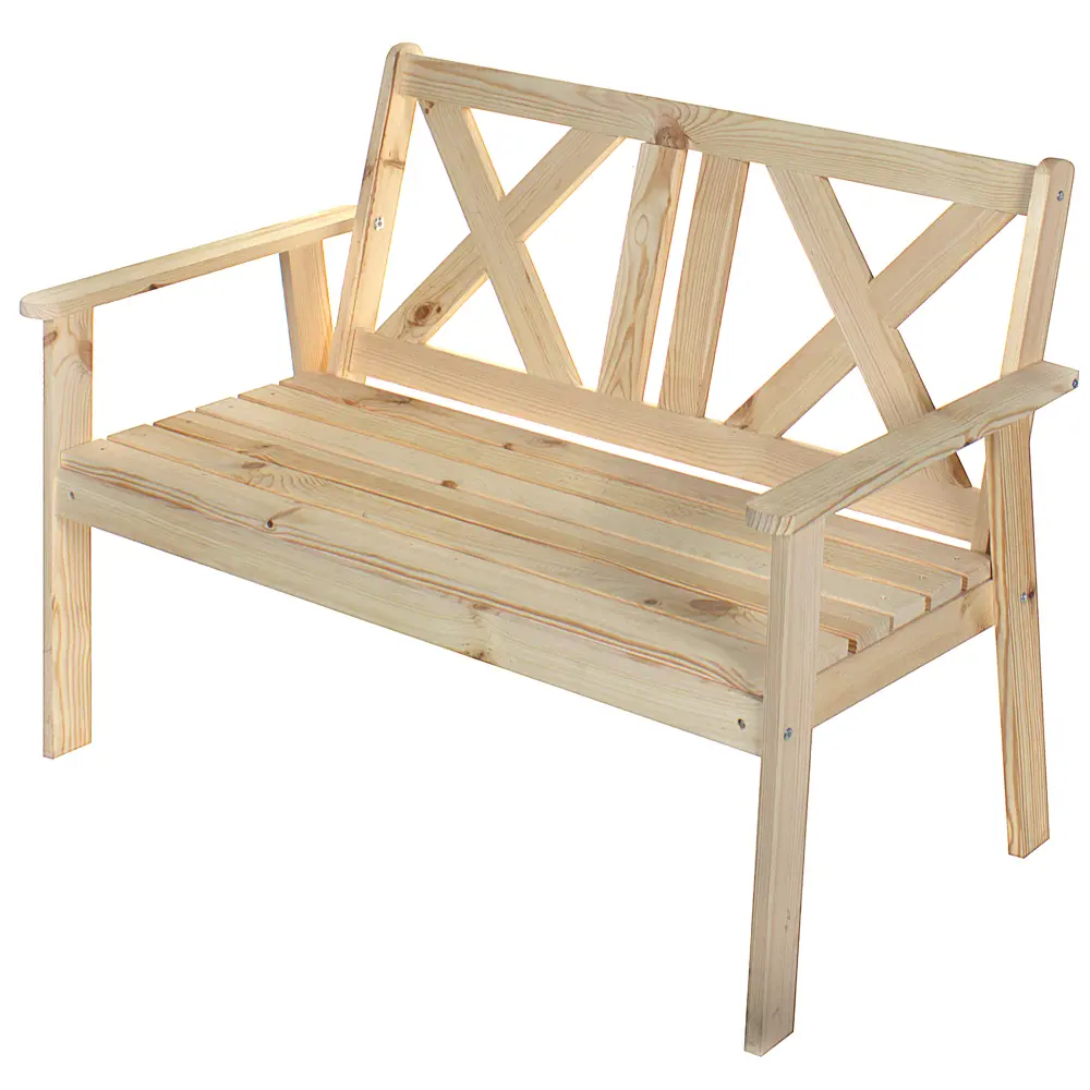 Скамья садовая Копенгаген Тренд 115х86х61 см дерево светло-коричневая Santreyd STLM-2160023