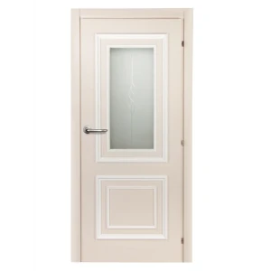 Дверь межкомнатная остекленная Треви декор Магнолия 2100x800 мм с фурнитурой