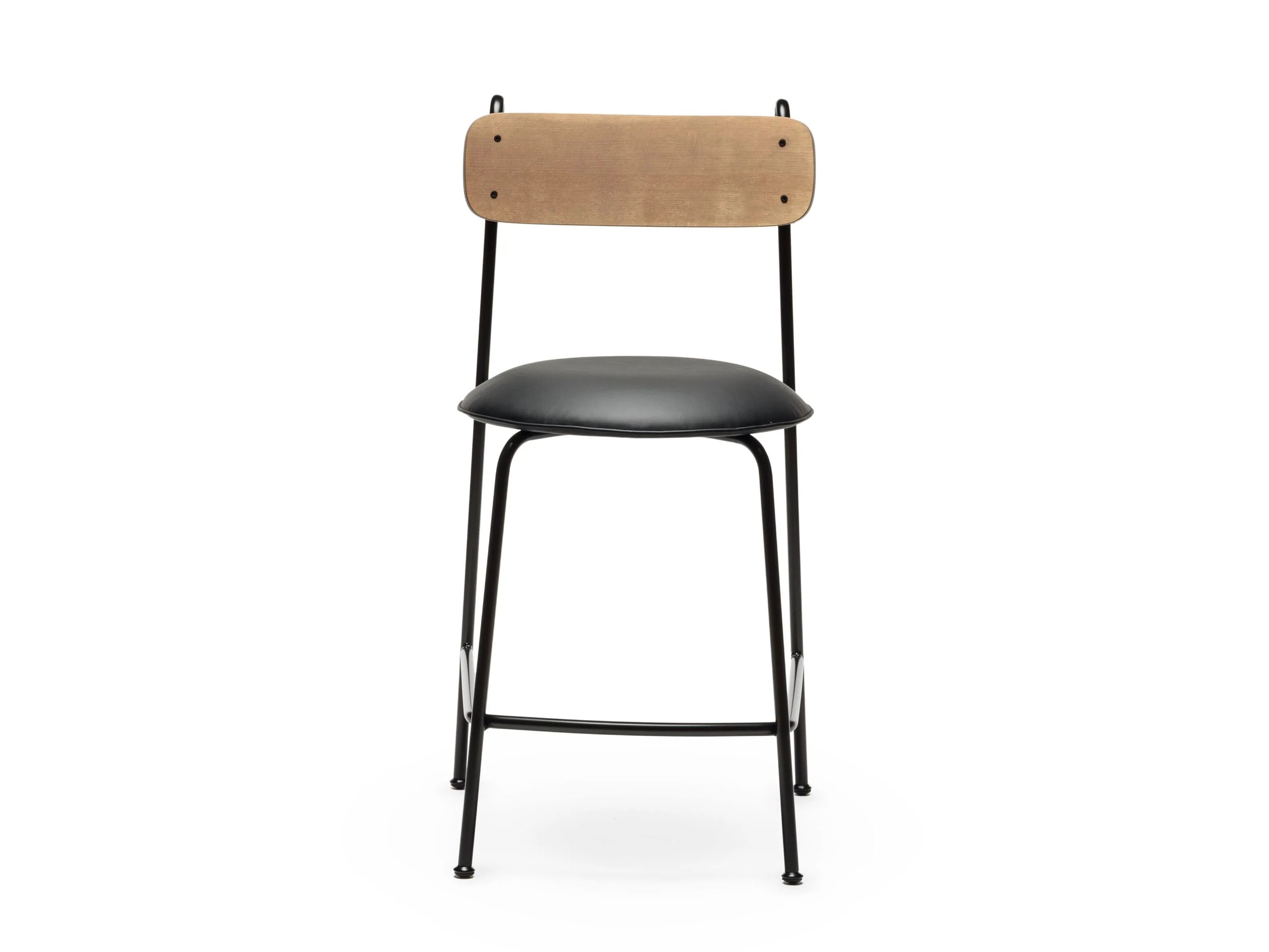 Окрашенный металлический табурет со встроенной подушкой из искусственной кожи и спинкой CHAIRS & MORE Lena ARCH-00048550 - Вид №30