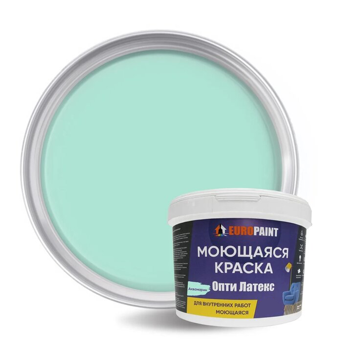 90249745 Краска для стен и потолков цвет аквамарин 10 л STLM-0149540 EUROPAINT