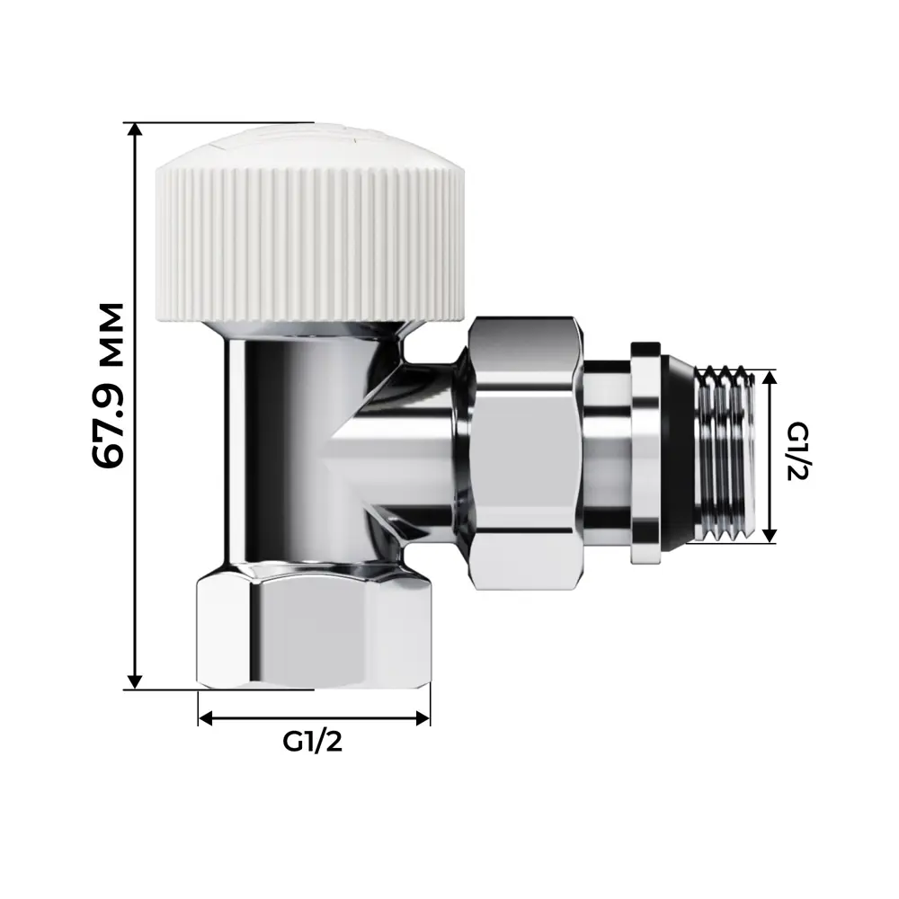 Термостатический комплект для радиатора угловой Royal Thermo Design 1/2" латунь цвет хром STLM-2156310 - Вид №4