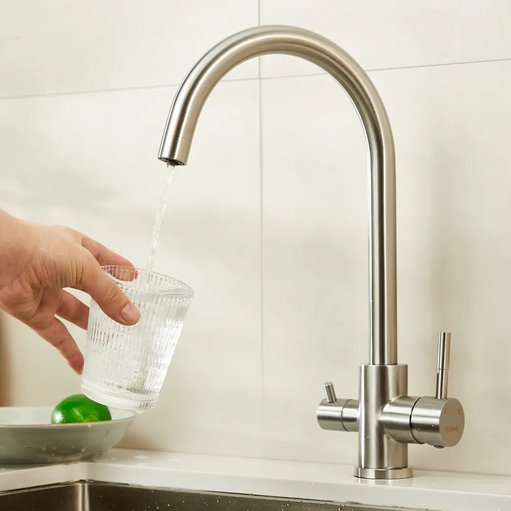 Смеситель для кухни Haiba с поворотным изливом и сатинированным покрытием 89396810 STLM-1578915 - Вид №11