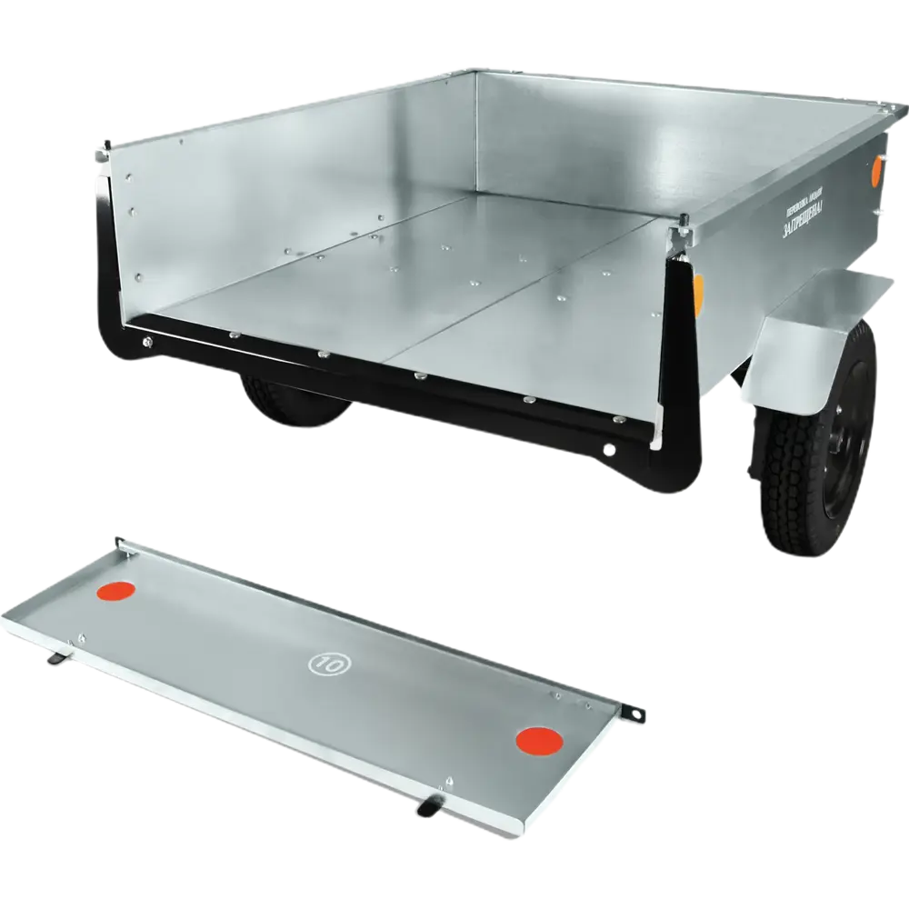 Прицеп для садового трактора райдера газонокосилки МОБИЛ К ТПМ-500-1 Премиум оцинкованный в упаковке STLM-2026103 - Вид №1