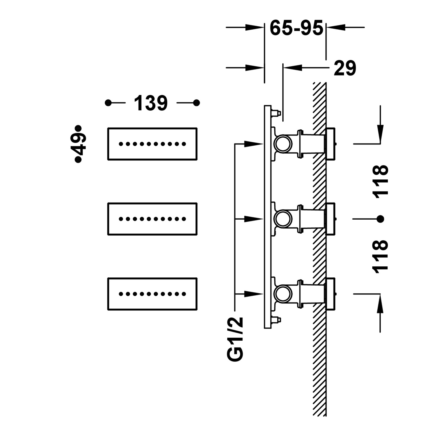 3 скрытых гидромассажных форсунки-29951504OM TRES Hydromassage - Вид №1