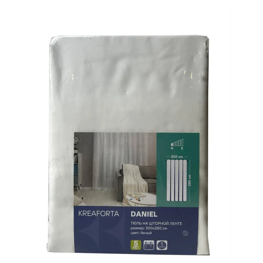 Тюль Kreaforta Daniel с вуалью и скрытыми петлями 300x280 см 89405484 STLM-1577113 - Вид №5