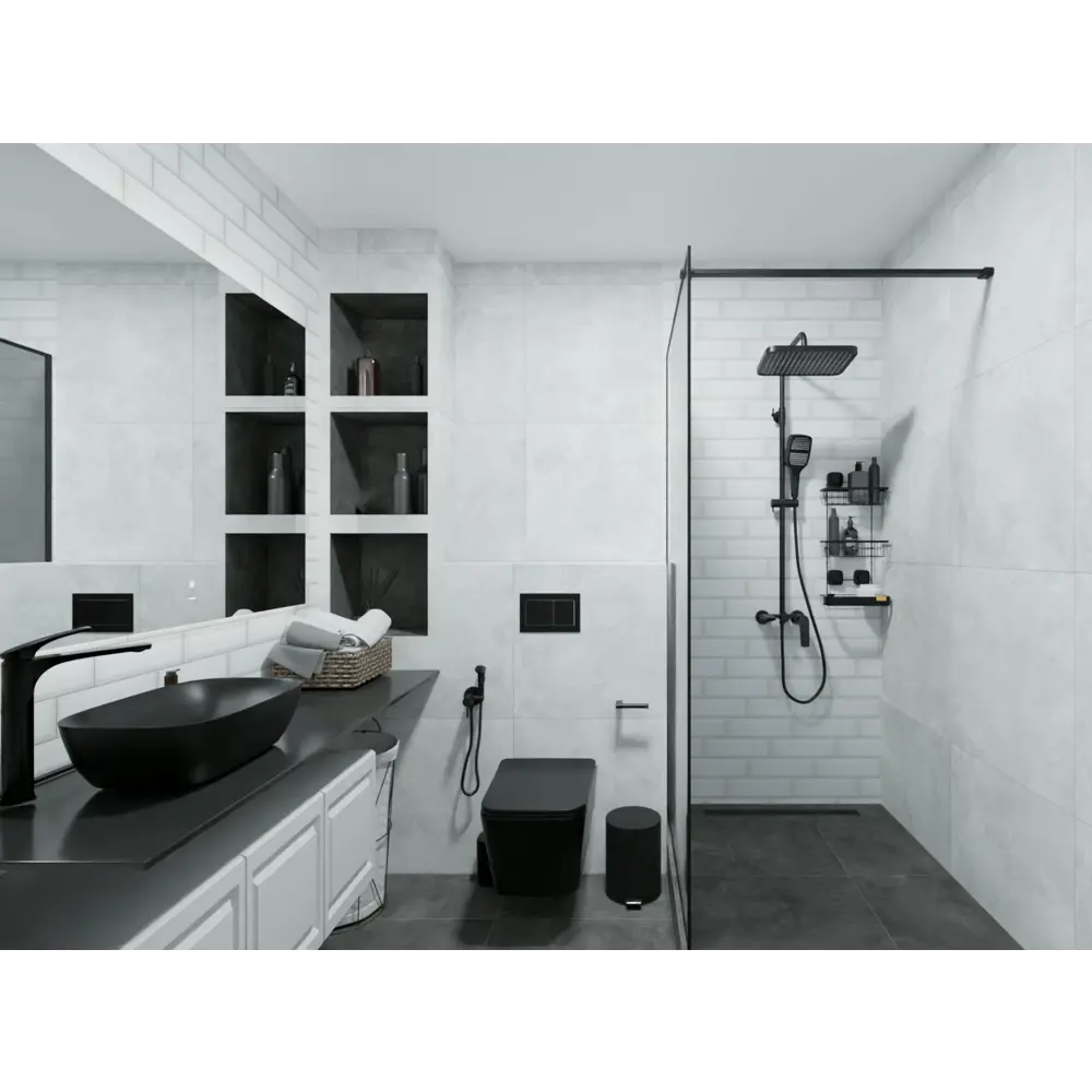 Полка для душа Iddis Soul LM006WC3Bi44 3 яруса цвет черный STLM-2009041 - Вид №5