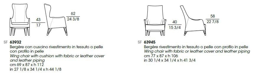 Кожаное кресло bergère с подлокотниками Giorgetti Mobius ARCH-00107445 - Вид №5