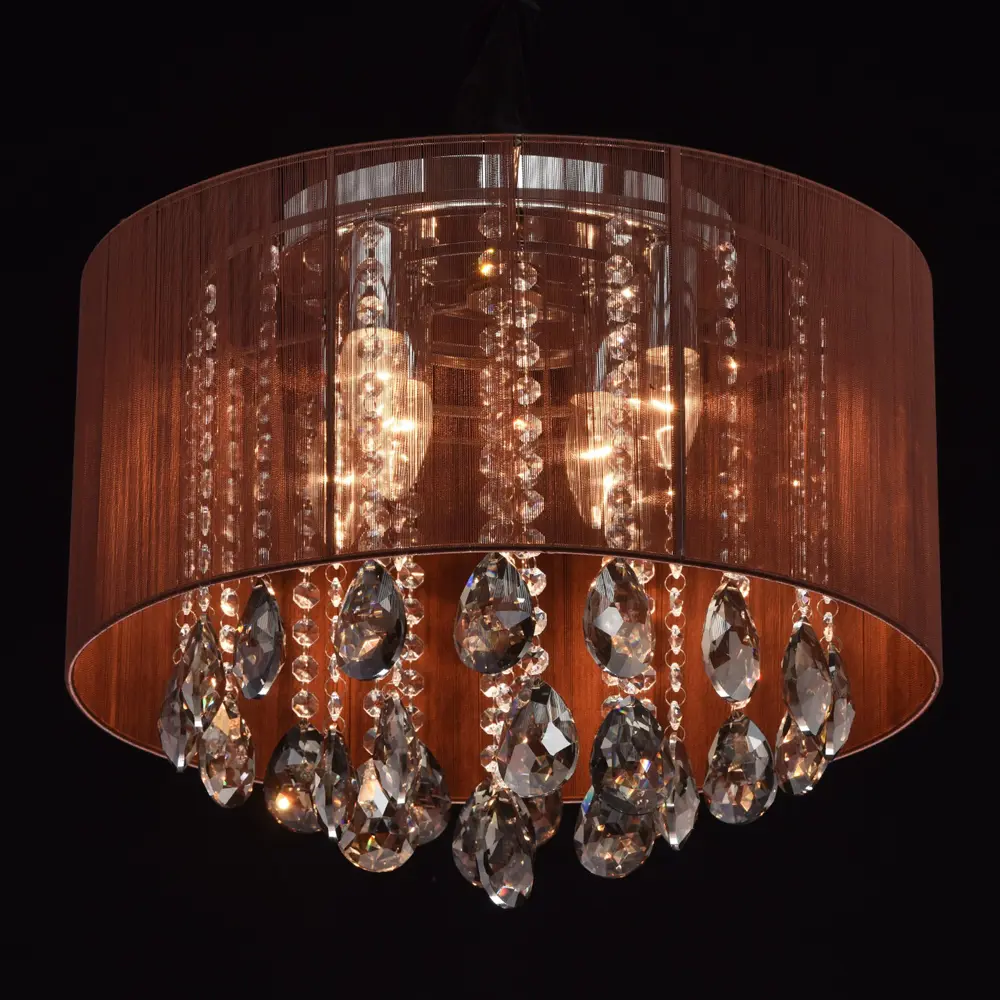 Люстра Жаклин 5xE14x60 Вт, металл/текстиль, цвет хром/коричневый Maytoni STLM-2068733 - Вид №2