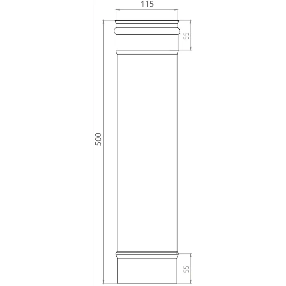 Дымоход Металлик и Ко 0.5 м 430/0.8 мм D115 мм STLM-2191784 - Вид №3