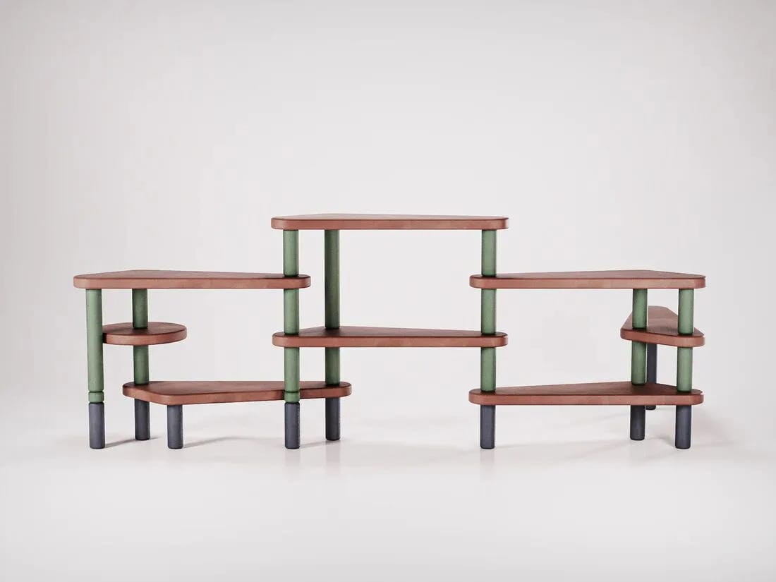 Бетонный книжный шкаф Forma&Cemento пинбол ARCH-00142852