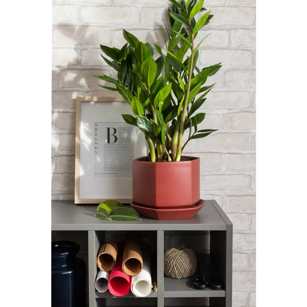 Горшок цветочный Goncar Меркурий 11x13.5x11 см v1 л керамика бордовый GONCHAR STLM-2041376 - Вид №3