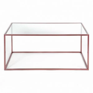 Журнальный столик стеклянный с каркасом медь 100 см London copper INTELLIGENT DESIGN  260705 Медь;прозрачный