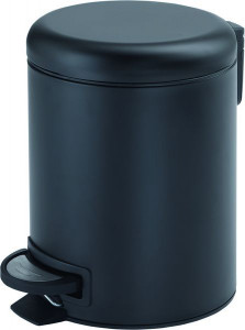 3209(14) Gedy G-Potty, круглый контейнер для мусора с педалью - 3 литра, цвет черный матовый
