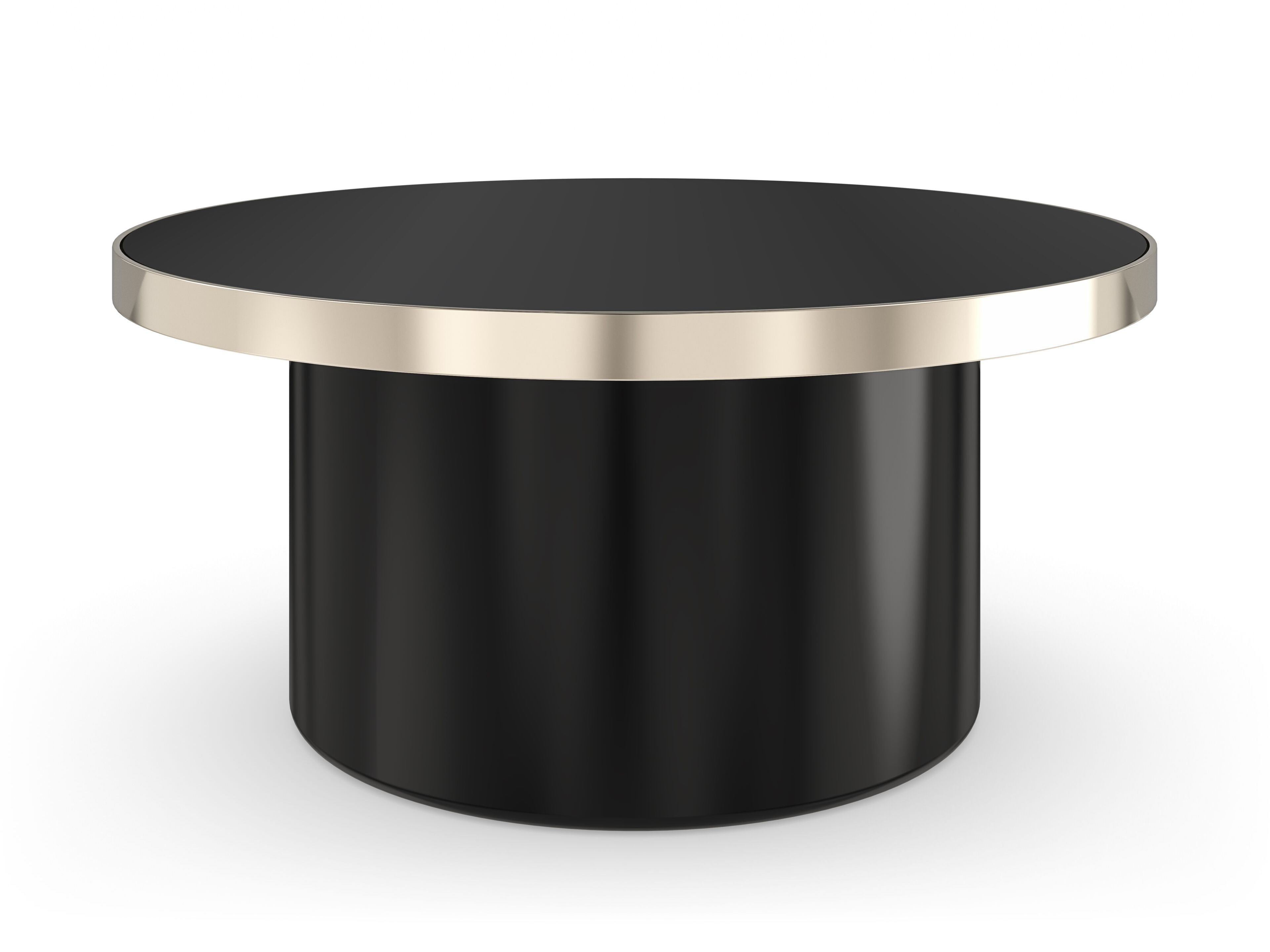 Круглый журнальный столик из зеркального стекла Caracole UMBRA ARCH-00074137