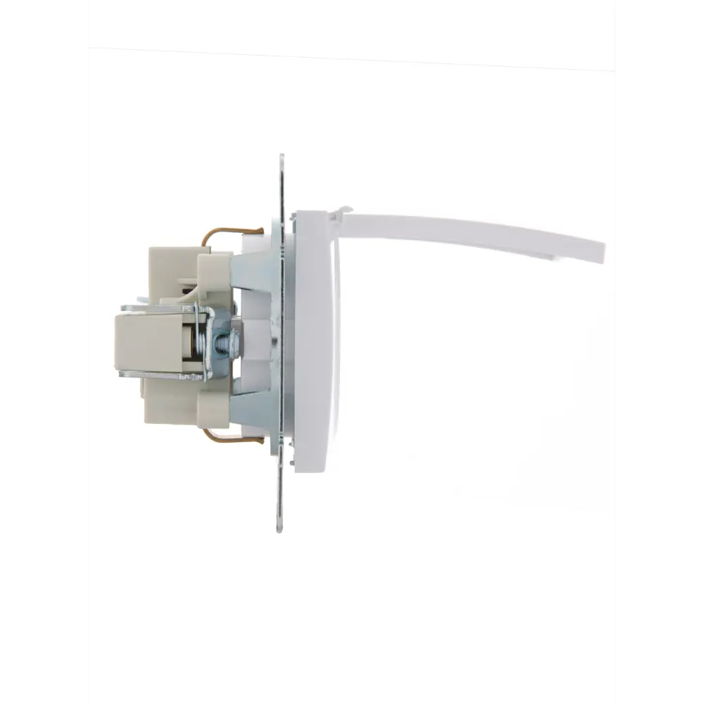 Розетка Lezard Karina с заземлением с крышкой цвет белый STLM-2042000 - Вид №2