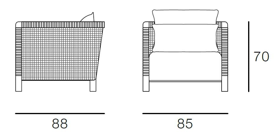Кресло из ткани и дерева с подлокотниками Vical Home Trena ARCH-00011121 - Вид №6