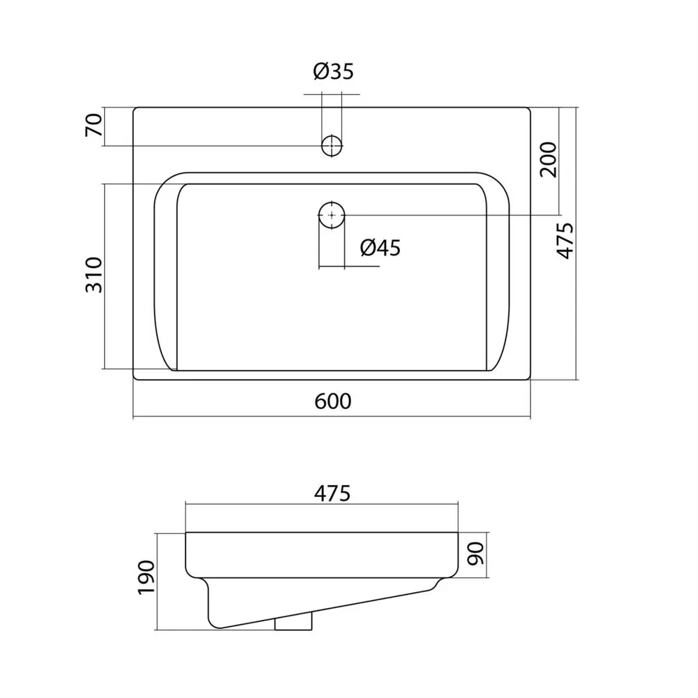 Раковина Santek Тигода накладная 60 см STLM-2198831 - Вид №3
