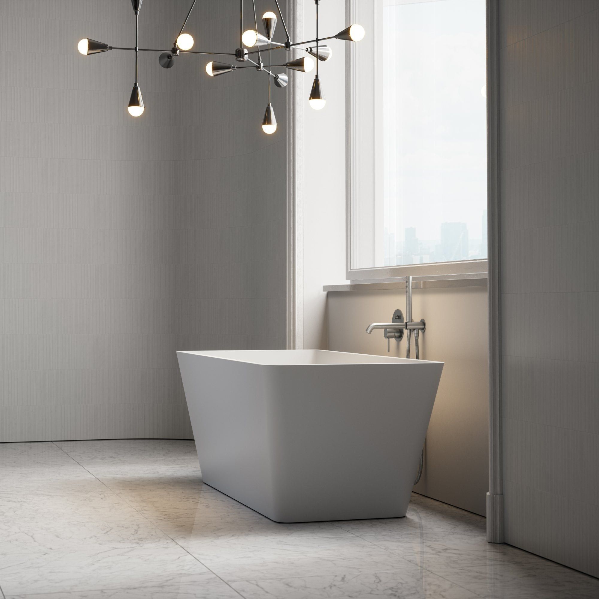 Прямоугольная ванна в центре комнаты из смолы LUSSO квадратный ARCH-00046034 - Вид №1