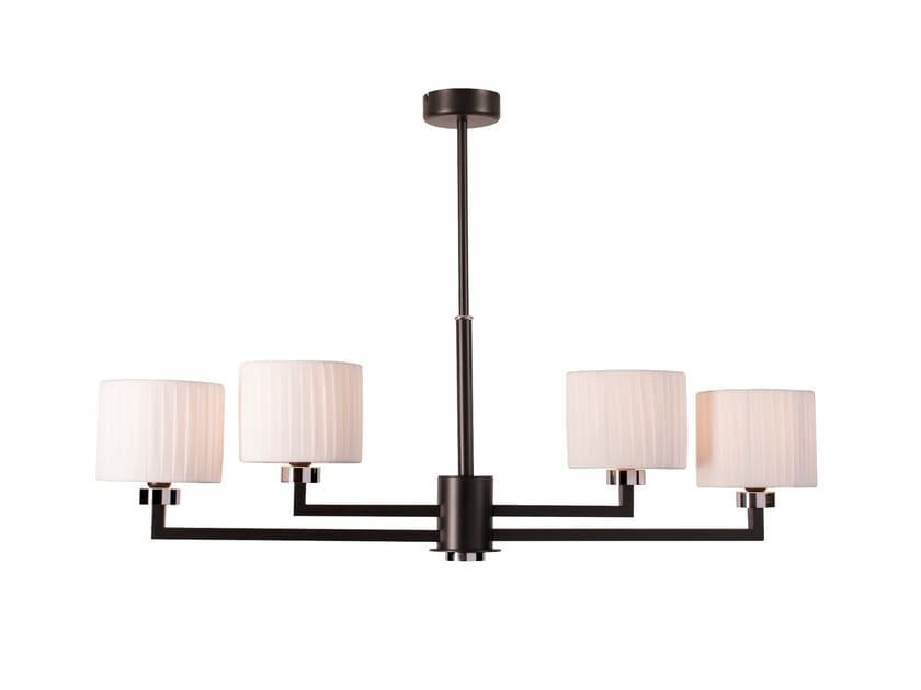 Металлический и тканевый светодиодный подвесной светильник Lampex Italiana Миранда ARCH-00037549