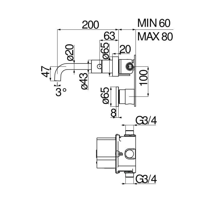 Настенный инфракрасный смеситель для раковины Nobili Velis ARCH-00140523 - Вид №3
