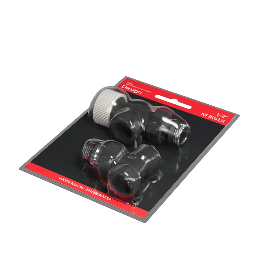 Термостатический комплект для радиатора осевой Royal Thermo Design 1/2" латунь цвет черный STLM-2139043 - Вид №6