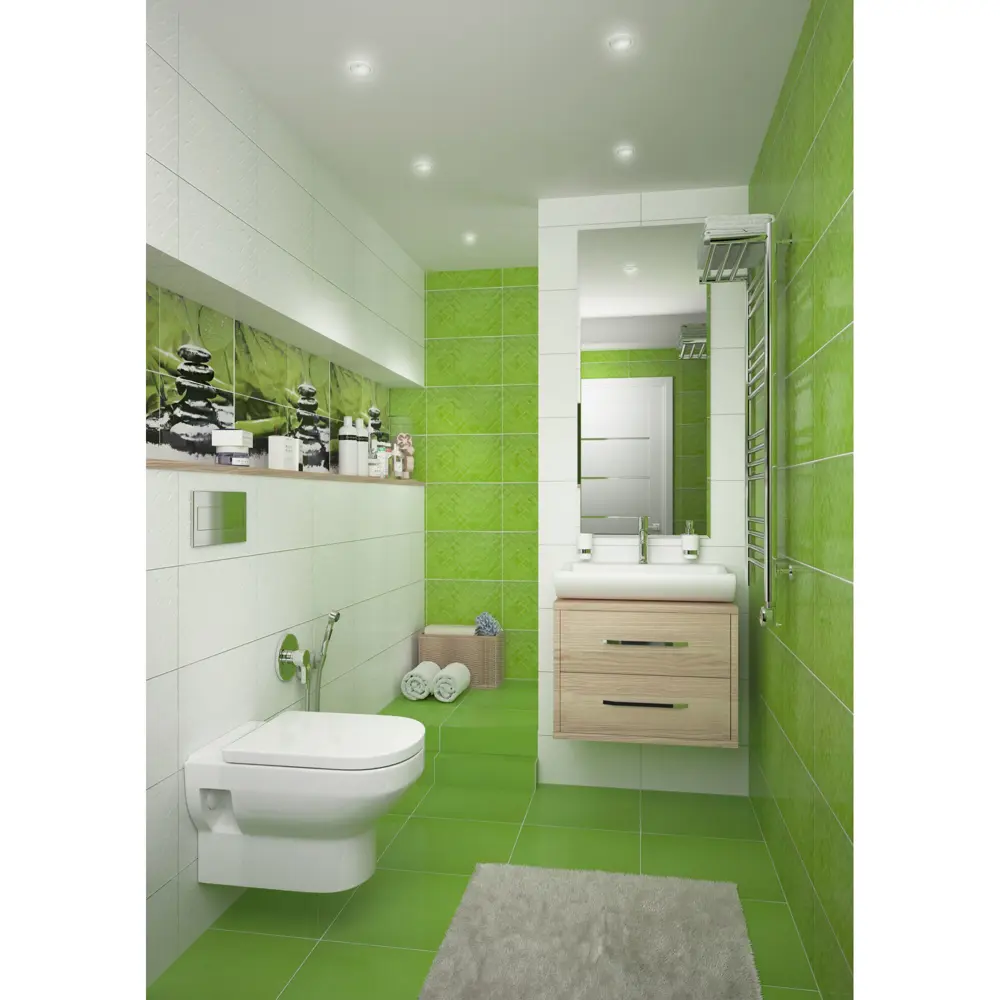 Плитка настенная Golden Tile «Relax» 25х40 см 1.5 м2 цвет зелёный STLM-2065805