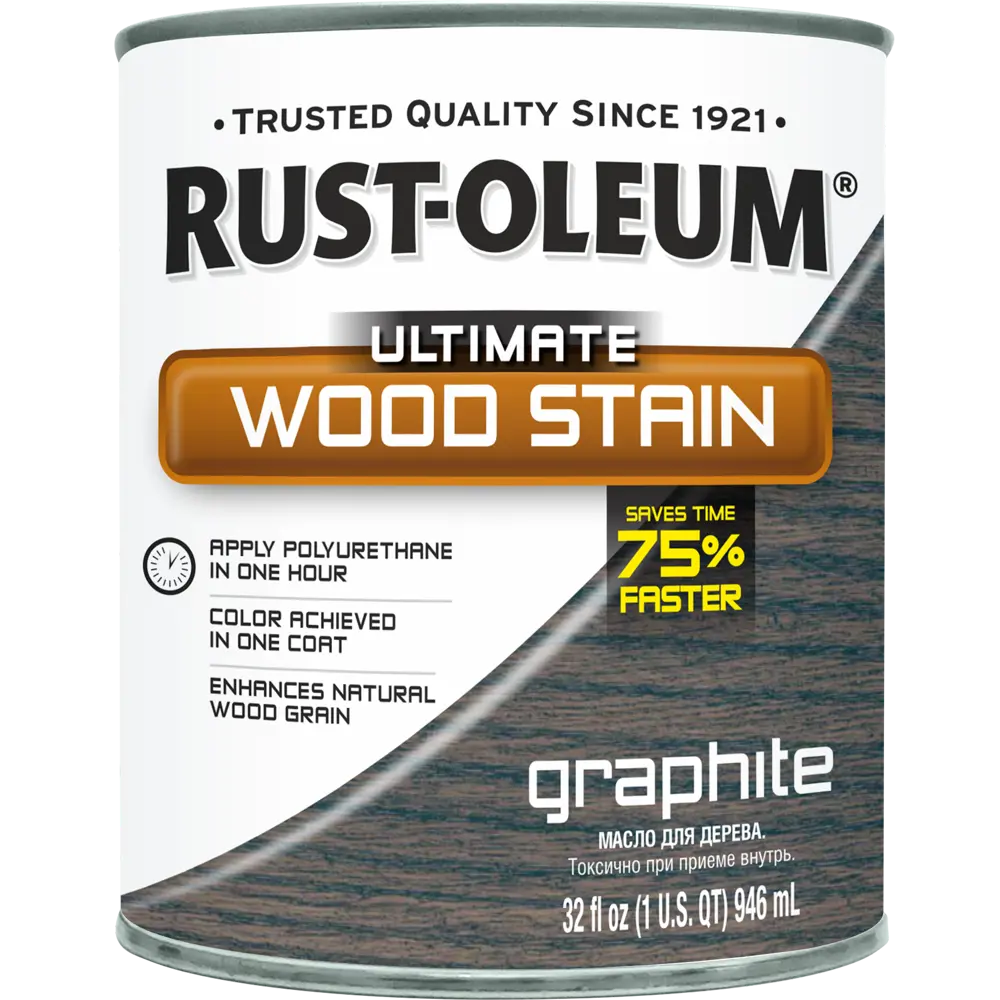 Масло тонирующее Ultimate цвет серый графит 0.946 л RUST-OLEUM STLM-2066357 - Вид №1