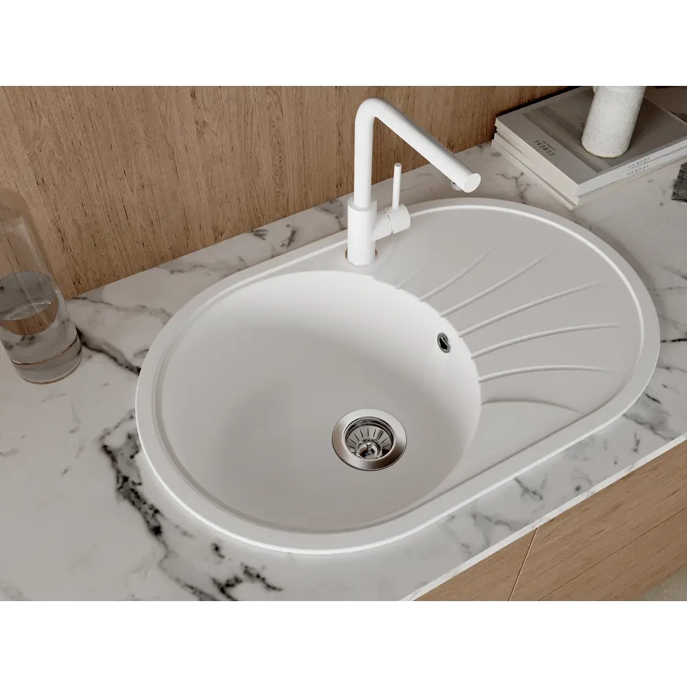 DR.GANS Арена - кухонная мойка из литого мрамора с крылом 82502606 STLM-1564213 - Вид №7