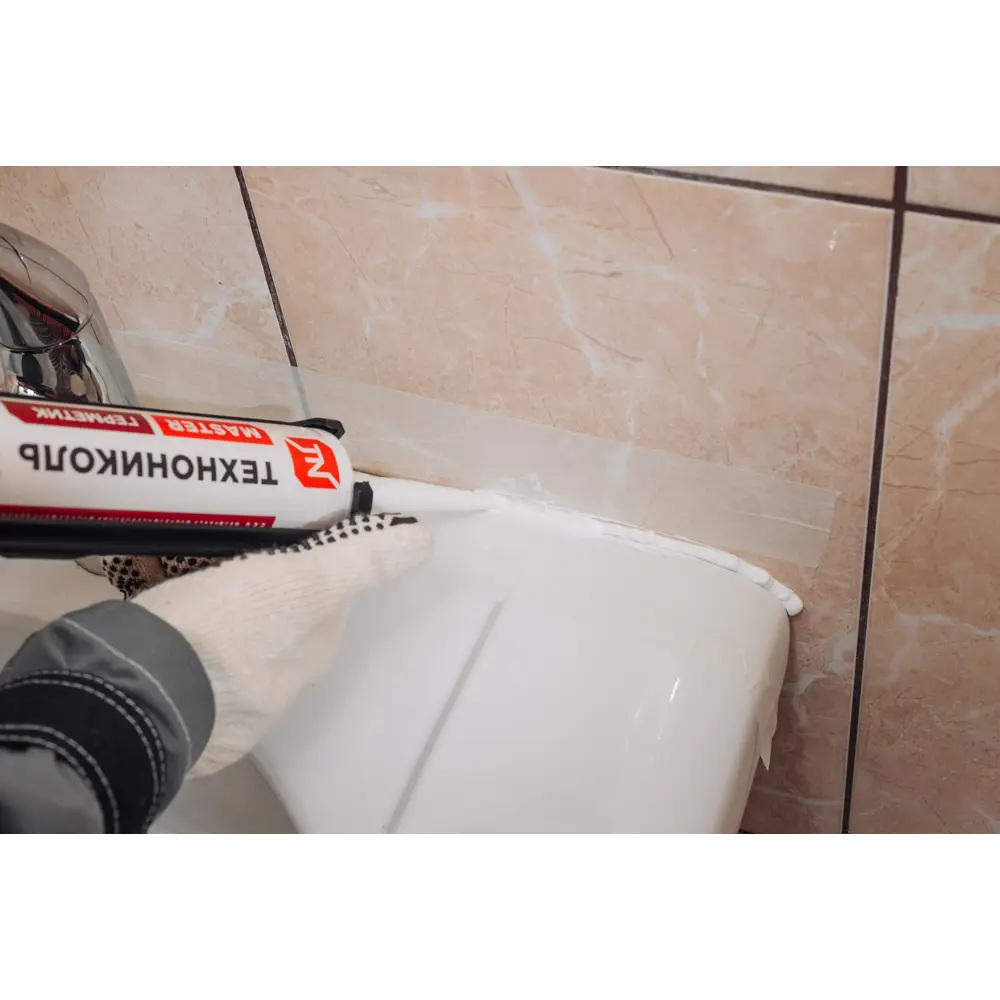 Герметик силиконовый санитарный Технониколь прозрачный 280 мл уксусный STLM-2051782 - Вид №5