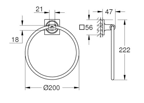 Держатель для полотенец с металлическим кольцом Grohe Allure New ARCH-00107424 - Вид №2