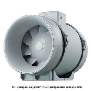 Канальный вентилятор смешанного типа ТТ ПРО 315 ЕС D315 мм 55 дБ 1995 м³/ч цвет серый VENTS