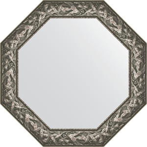 BY 3834 Зеркало в багетной раме - византия серебро 99 mm EVOFORM Octagon