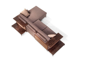 Тканевый диван с полуостровом